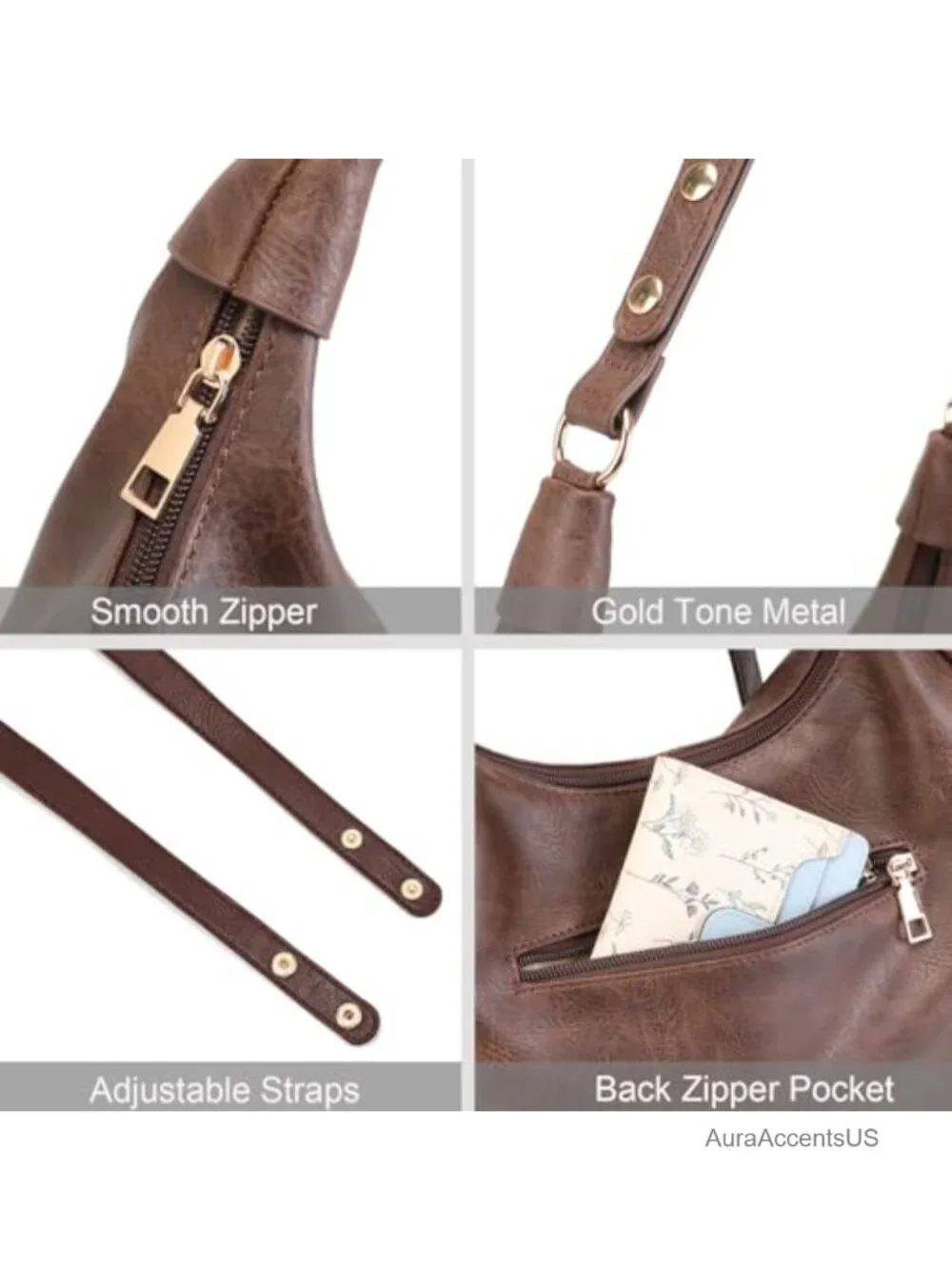 Crescent Shaped Hobo Bag Women Crossbody Shoulder Handbag PU Leather